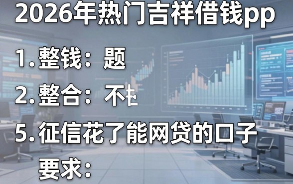 2026年热门吉祥借钱app,整合5个征信花了能网贷的口子