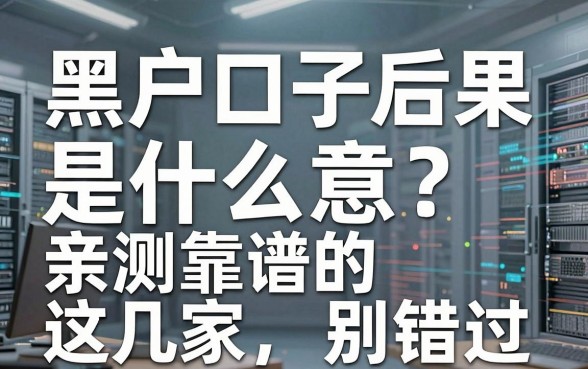 黑户口子后果是什么意思？亲测靠谱的这几家别错过