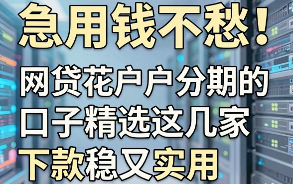 急用钱不愁！网贷花户户分期的口子精选这几家，下款稳又实用