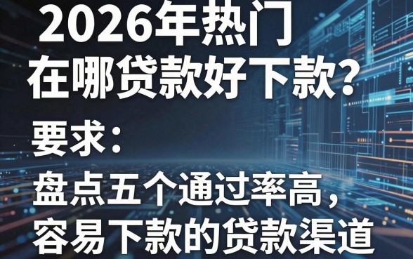 2026年热门在哪贷款好下款？盘点五个通过率高、容易下款的贷款渠道