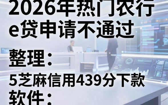 2026年热门农行e贷申请不通过,整理5个芝麻信用439分下款的软件