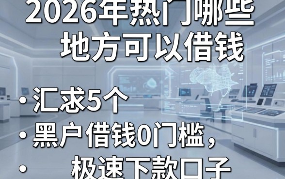 2026年热门哪些地方可以借钱,汇总5个黑户借钱0门槛极速下款口子