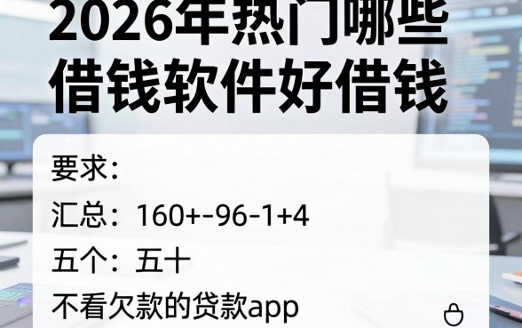 2026年热门哪些借钱软件好借钱,汇总五个不看欠款的贷款app