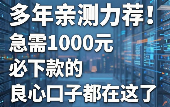 多年亲测力荐!急需1000元必下款的良心口子都在这了