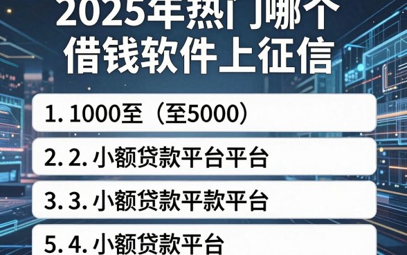 2025年热门哪个借钱软件上征信,整合5个1000至5000的小额贷款平台