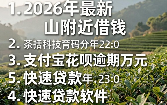 2026年最新茶山附近借钱,概括5个支付宝花呗逾期万元快速贷款软件