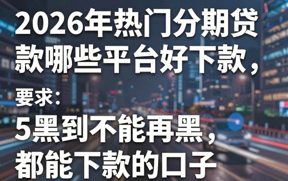 2026年热门分期贷款哪些平台好下款,盘点5个黑到不能再黑都能下款的口子