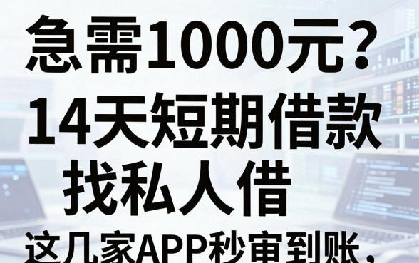 急需1000元？14天短期借款找私人借，这几家APP秒审到账！