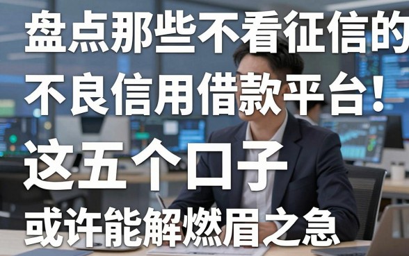 盘点那些不看征信的不良信用借款平台,这五个口子或许能解燃眉之急