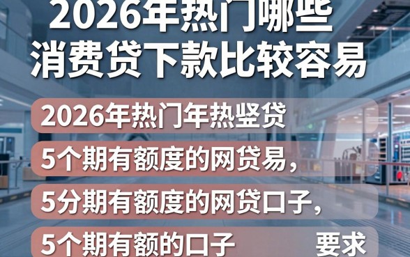 2026年热门哪些消费贷下款比较容易,整合5个分期有额度的网贷口子