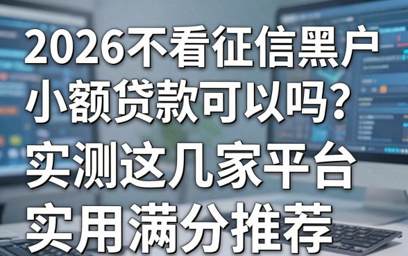 2026不看征信黑户小额贷款可以吗？实测这几家平台，实用满分推荐！
