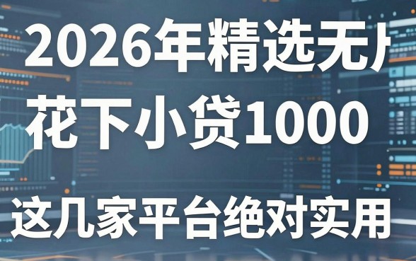 2026年精选无视花户秒下小贷1000，这几家平台绝对实用！