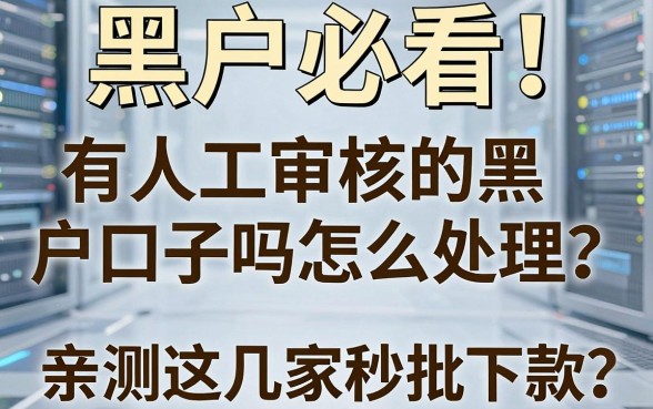黑户必看！有人工审核的黑户口子吗怎么处理？亲测这几家秒批下款