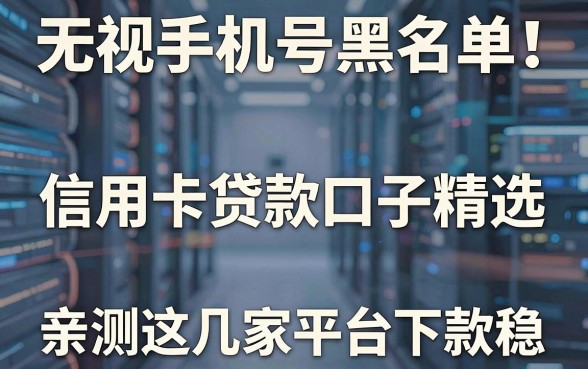 无视手机号黑名单！信用卡贷款口子精选，亲测这几家平台下款稳