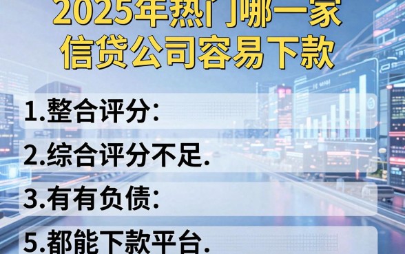 2025年热门哪一家信贷公司容易下款，整合五个综合评分不足有负债都能下款平台