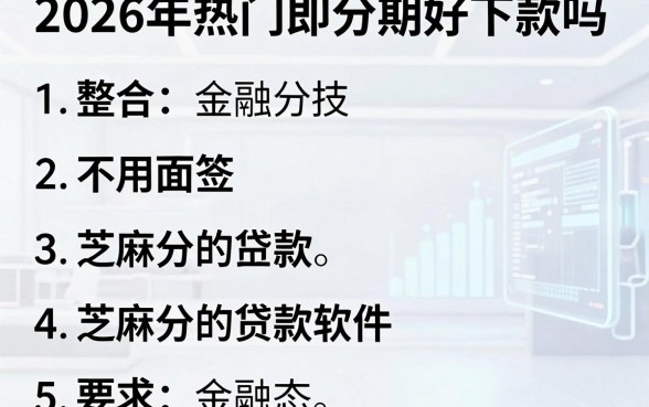 2026年热门即分期好下款吗,整合五个不用面签和芝麻分的贷款软件