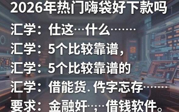 2026年热门嗨袋好下款吗,汇总5个比较靠谱的借钱软件
