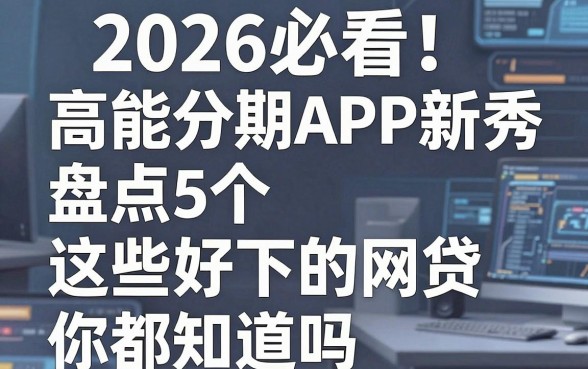 2026必看！盘点5个高能分期APP新秀，这些好下的网贷你都知道吗？