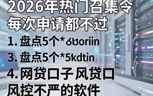 2026年热门召集令每次申请都不过，盘点5个网贷口子风控不严的软件