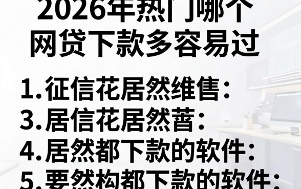 2026年热门哪个网贷下款多容易过，罗列5个征信花居然都下款的软件