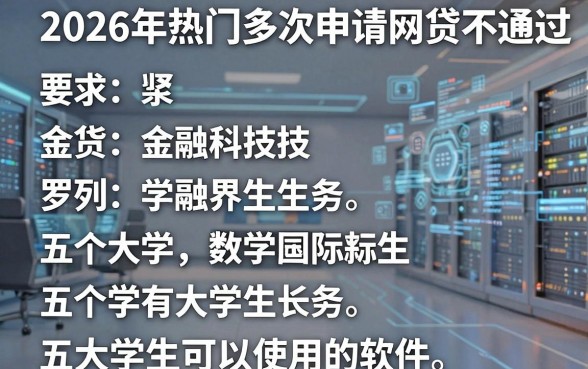 2026年热门多次申请网贷不通过,罗列五个大学生可以使用的软件