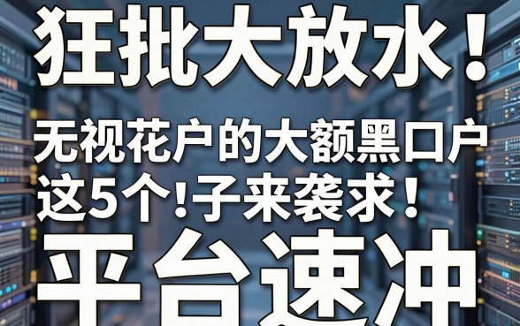 狂批大放水！无视花户的大额黑户口子来袭，这5个平台速冲