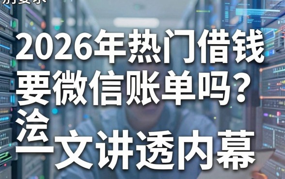 2026年热门借钱要微信账单吗合法吗?一文讲透内幕,别再吃亏!