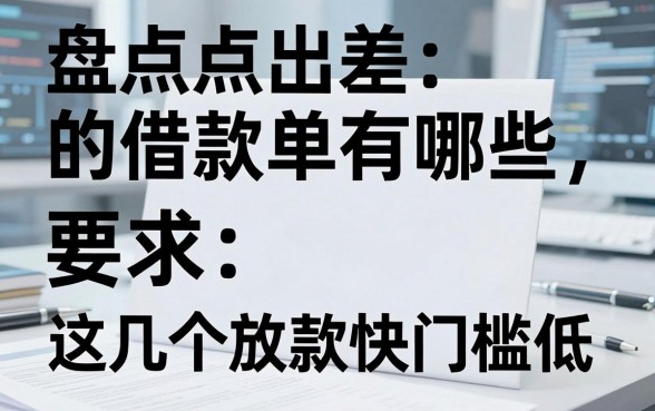 盘点出差的借款单有哪些,这几个放款快门槛低