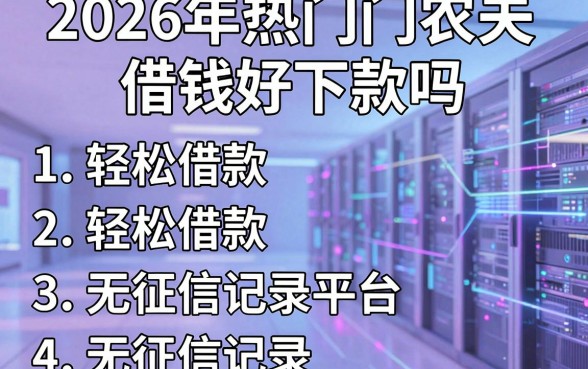 2026年热门农夫借钱好下款吗,整合五个轻松借款无征信记录的平台