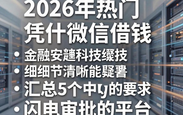 2026年热门凭什微信借钱,汇总5个闪电审批的平台