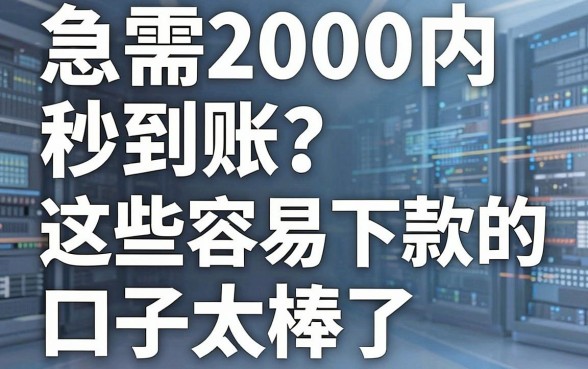 急需2000内秒到账?这些容易下款的口子太棒了!