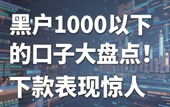 黑户1000以下的口子大盘点!这几家平台下款表现惊人