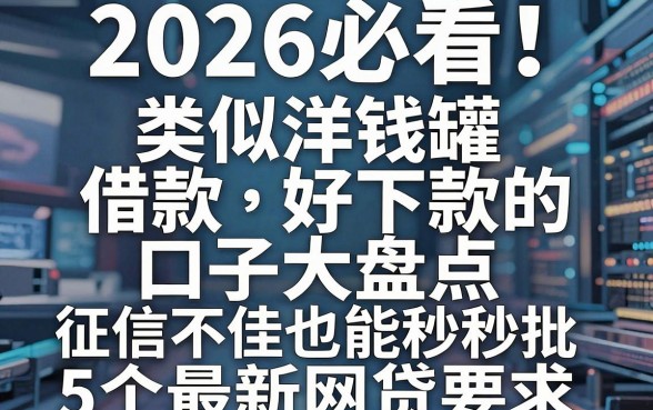 2026必看！类似洋钱罐借款好下款的口子大盘点，征信不佳也能秒批5个最新网贷！