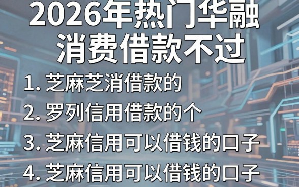 2026年热门华融消费借款不过，罗列五个芝麻信用可以借钱的口子