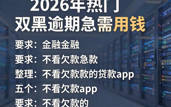 2026年热门双黑逾期急需用钱,整理五个不看欠款的贷款app