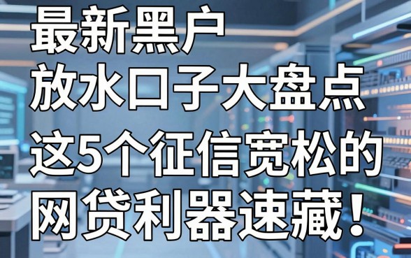 最新黑户放水口子大盘点,这5个征信宽松的网贷利器速藏!