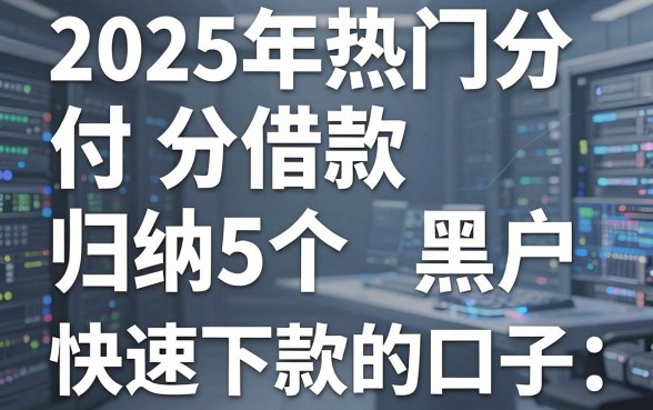 2025年热门分付分借款，归纳5个黑户快速下款的口子