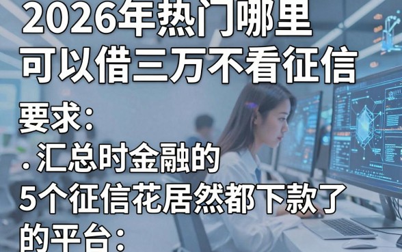 2026年热门哪里可以借三万不看征信,汇总5个征信花居然都下款了的平台