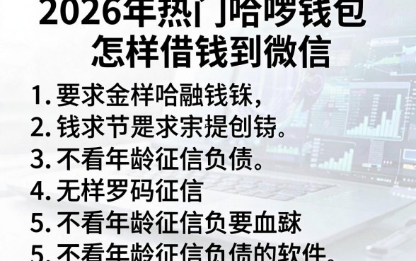 2026年热门哈啰钱包怎样借钱到微信，罗列5个不看年龄征信负债的软件