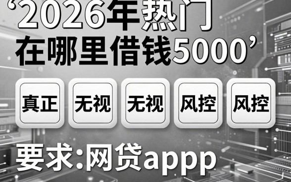 2026年热门在哪里借钱5000,整理五个真正无视风控黑白的网贷app
