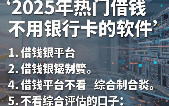 2025年热门借钱不用银行卡的软件,概括5个借钱平台不看综合评估的口子