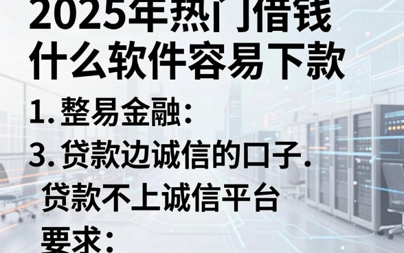 2025年热门借钱什么软件容易下款，整理五个贷款不上诚信平台的口子