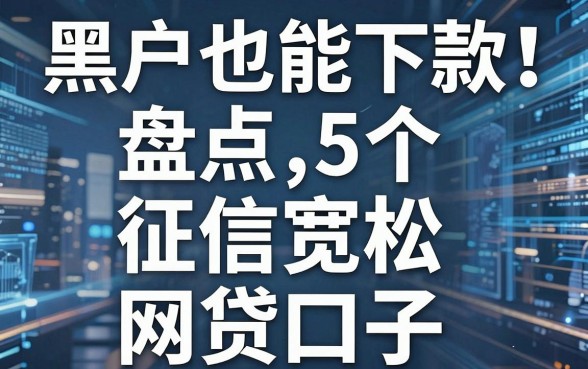 黑户也能下款!盘点5个征信宽松的网贷口子