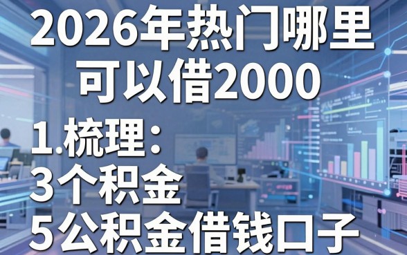 2026年热门哪里可以借2000，梳理5个公积金借钱口子