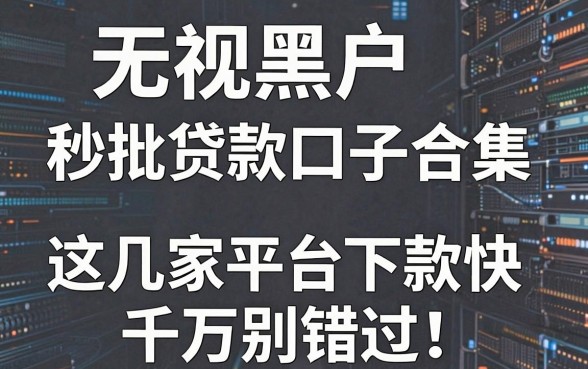 无视黑户秒批贷款口子合集，这几家平台下款快千万别错过！