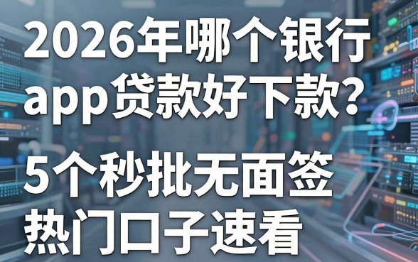 2026年哪个银行app贷款好下款？这5个秒批无面签热门口子速看！