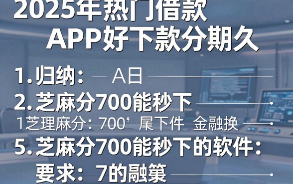 2025年热门借款APP好下款分期久，归纳5个芝麻分700能秒下的软件