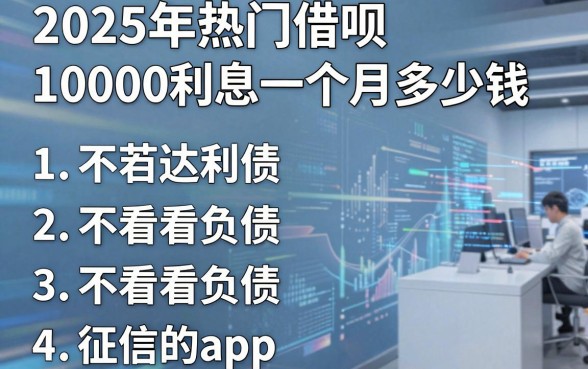2025年热门借呗10000利息一个月多少钱，概括五个不看负债和征信的app