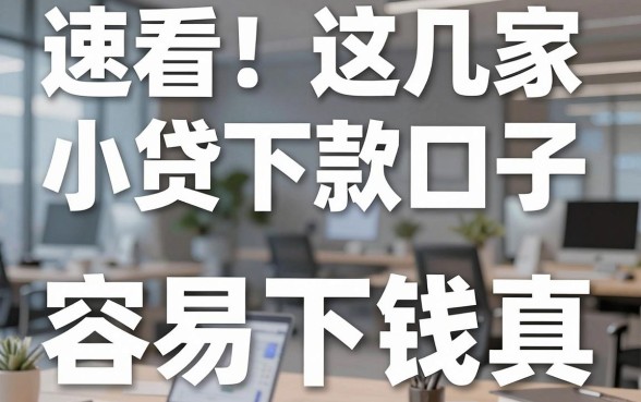 速看！这几家精心整理的小贷下款口子，容易下钱真的稳！