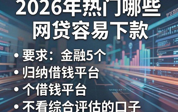 2026年热门哪些网贷容易下款,归纳5个借钱平台不看综合评估的口子